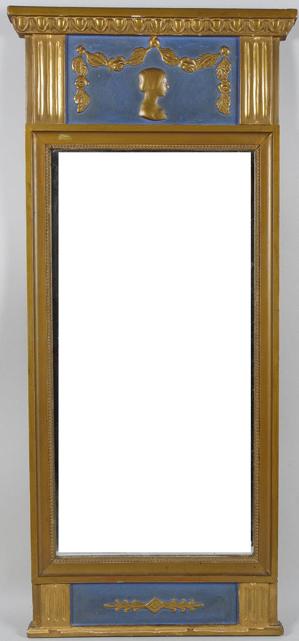 SPEGEL, bronserad, gustaviansk stil, sent 1800-tal.