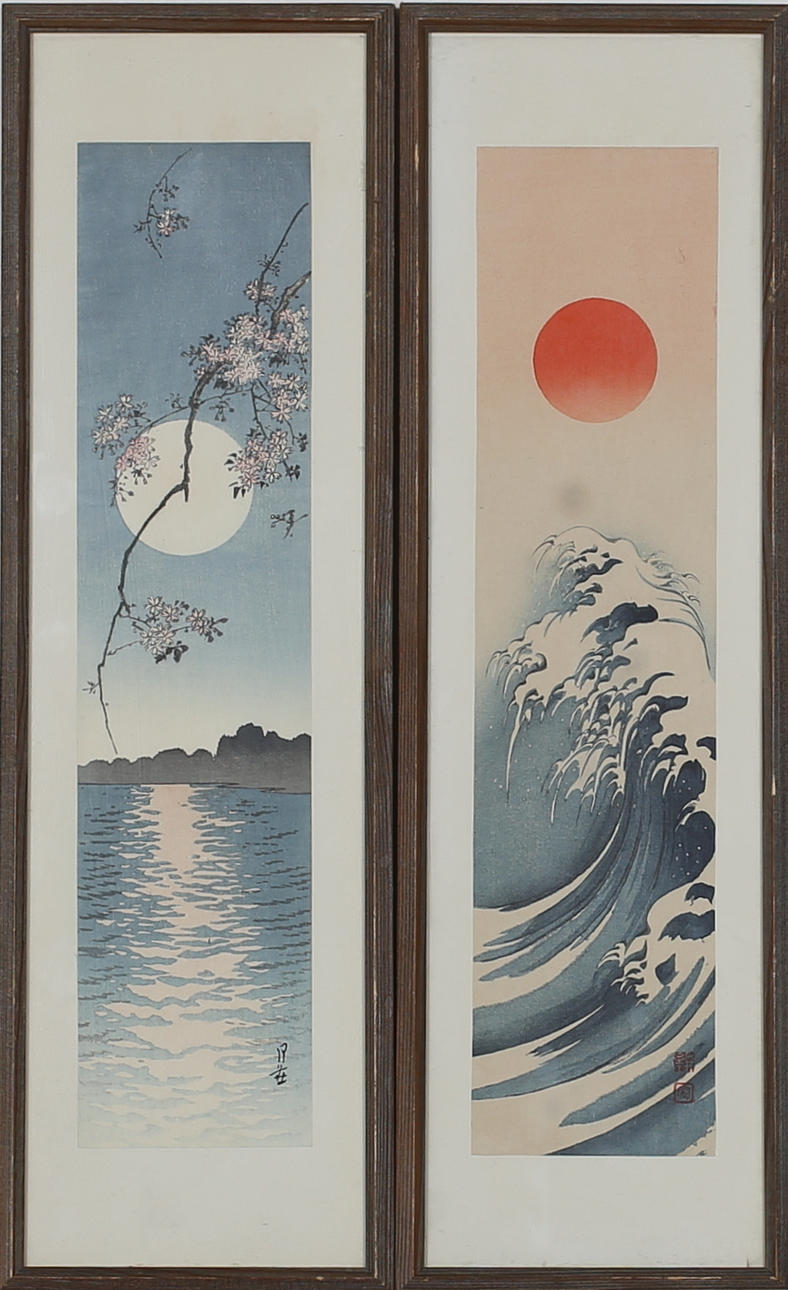 PARTI TAVLOR (2). Japanska träsnitt. Signerade.