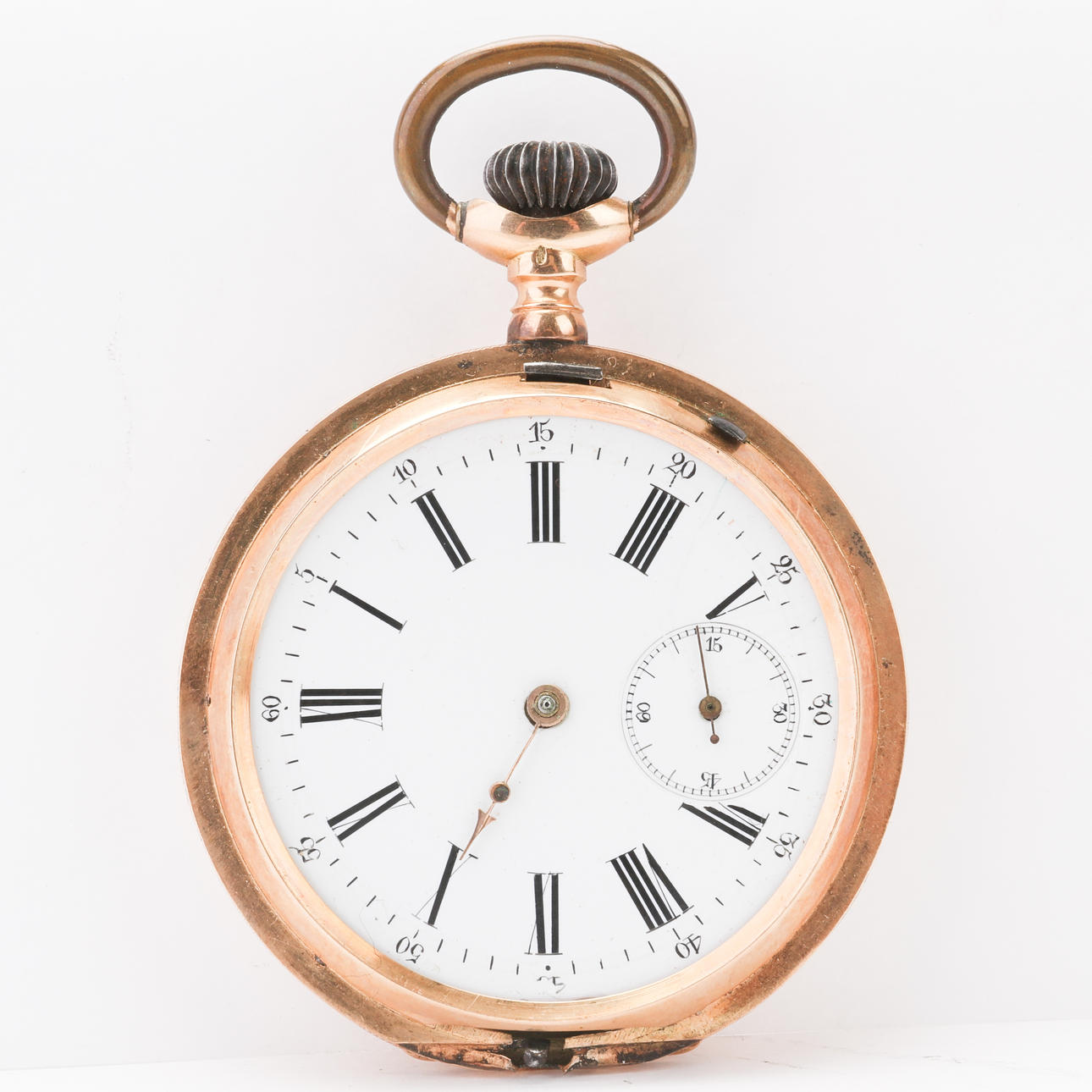 TASCHENUHR, Gold 585, Remontoir.