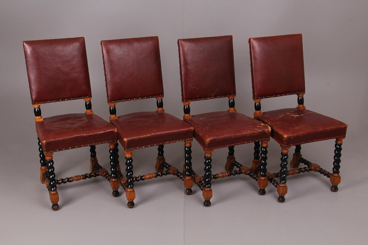 STOLAR, 4 st, Barockstil, Carl Johansons Möbleringsaffär, Stockholm.