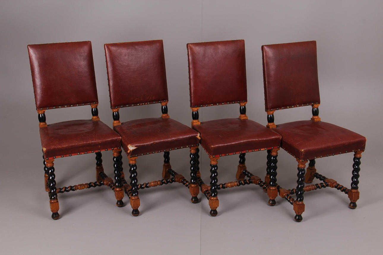 STOLAR, 4 st, Barockstil, Carl Johansons Möbleringsaffär, Stockholm.