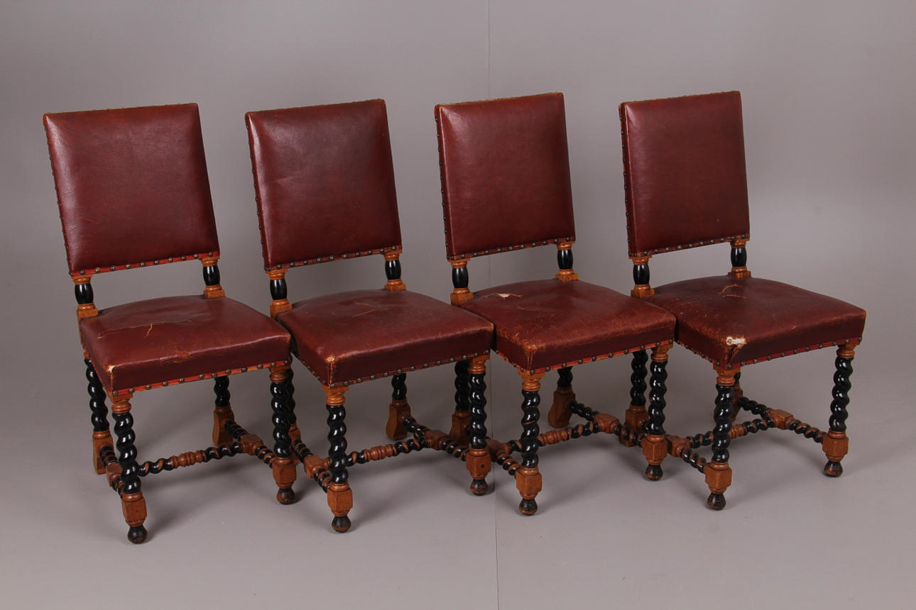 STOLAR, 4 st, Barockstil, Carl Johansons Möbleringsaffär, Stockholm.