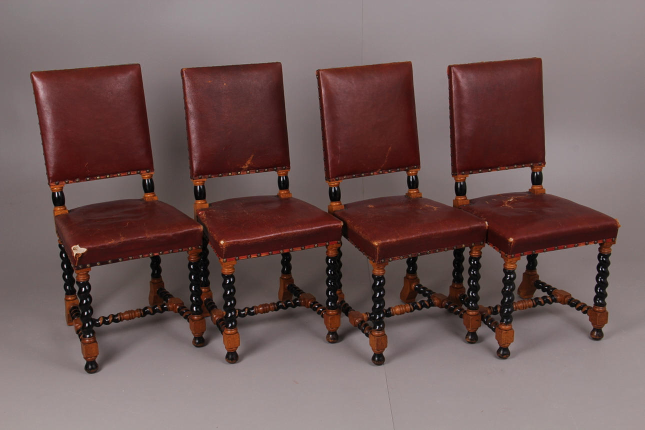 STOLAR, 4 st, Barockstil, Carl Johansons Möbleringsaffär, Stockholm.