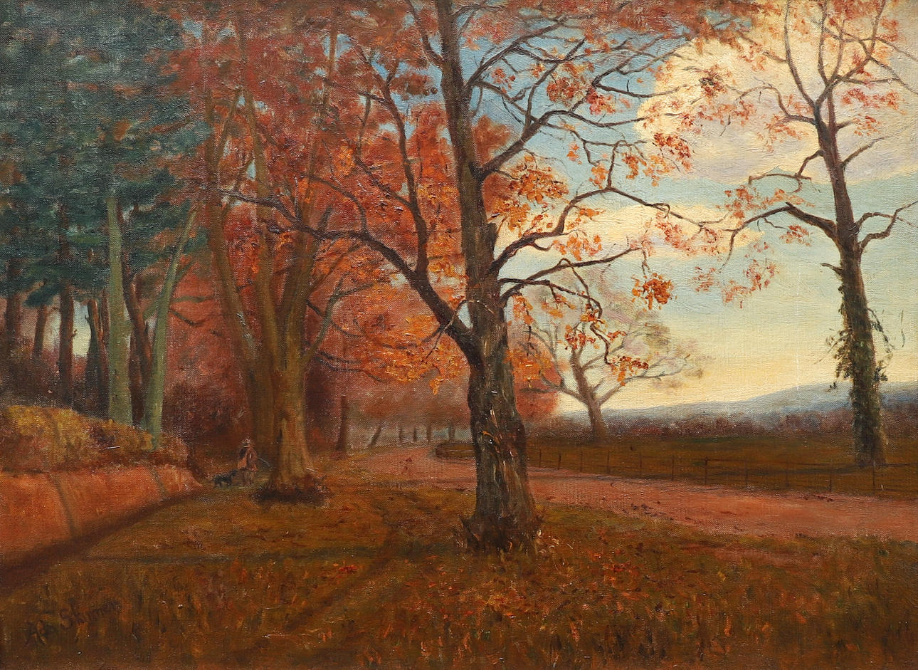 ADA SKINNER EARLY C20TH. DEPORTISTA Y PERRO.