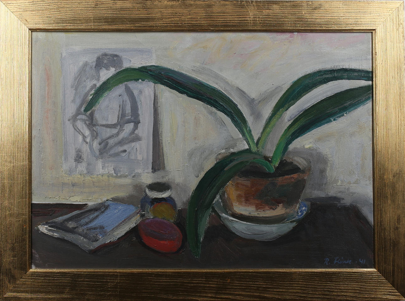 RUDOLF FLINK. Stilleben. Olja på duk. Signerad R Flink och daterad -41.