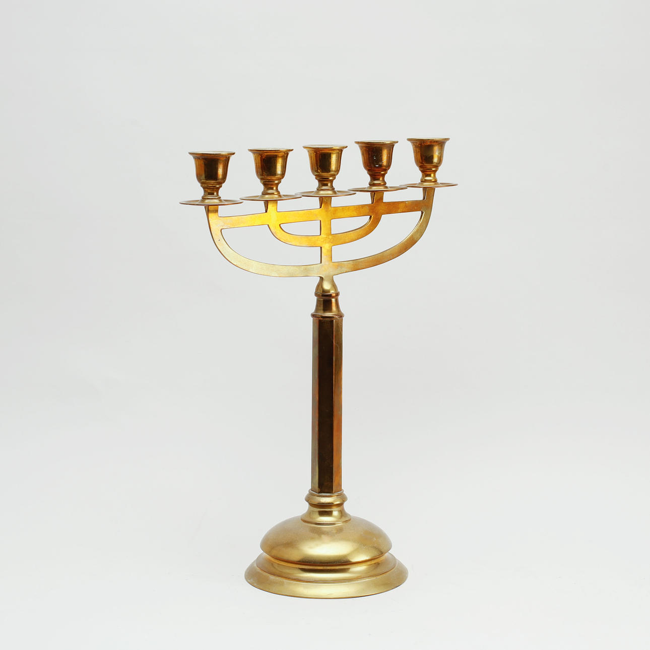 LEUCHTER, Messing, Jugendstil, um 1900.