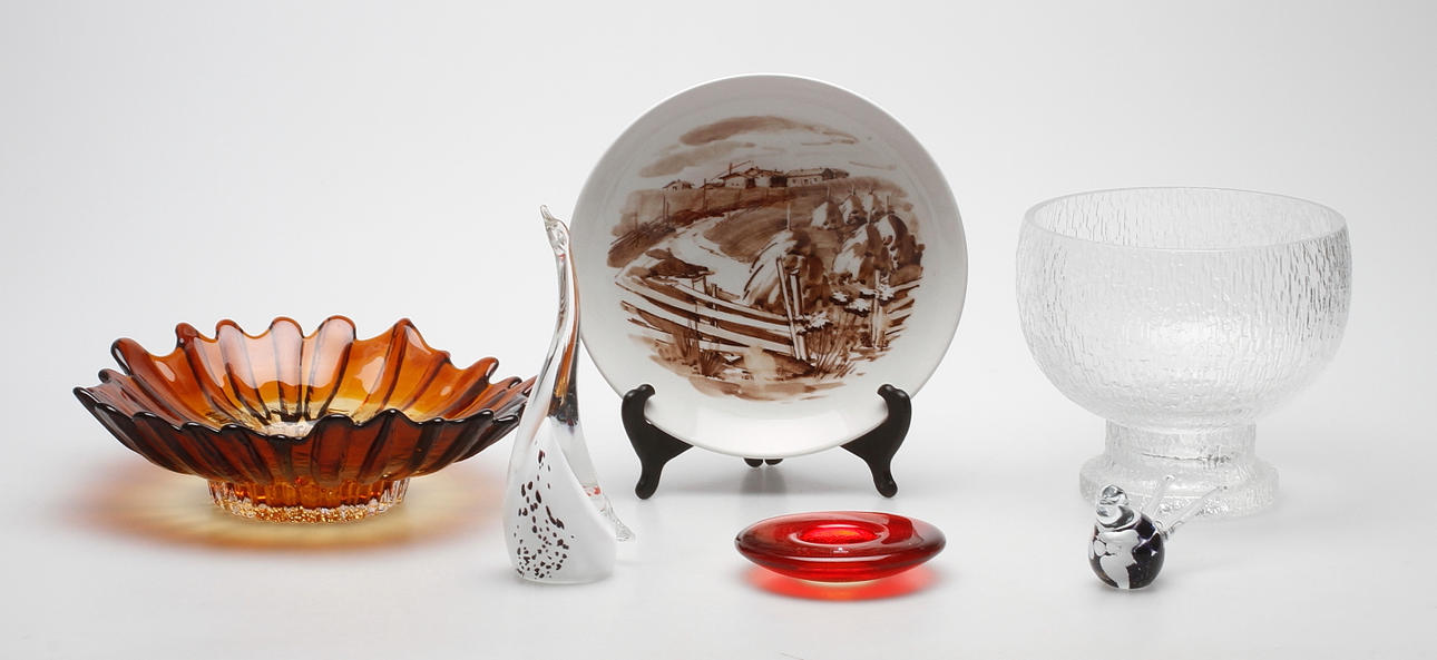 GLAS och KERAMIK, 6 delar, 1900-tal, Finland.