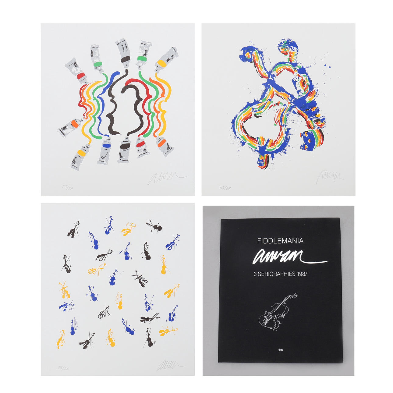 FERNANDEZ ARMAN. "Fiddlemania" folder with 3 screen prints.