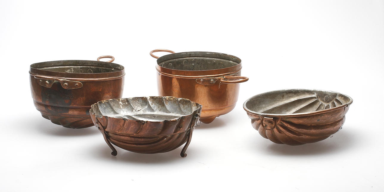 ALADÅBFORMAR, 4 st, koppar, 1800-tal.