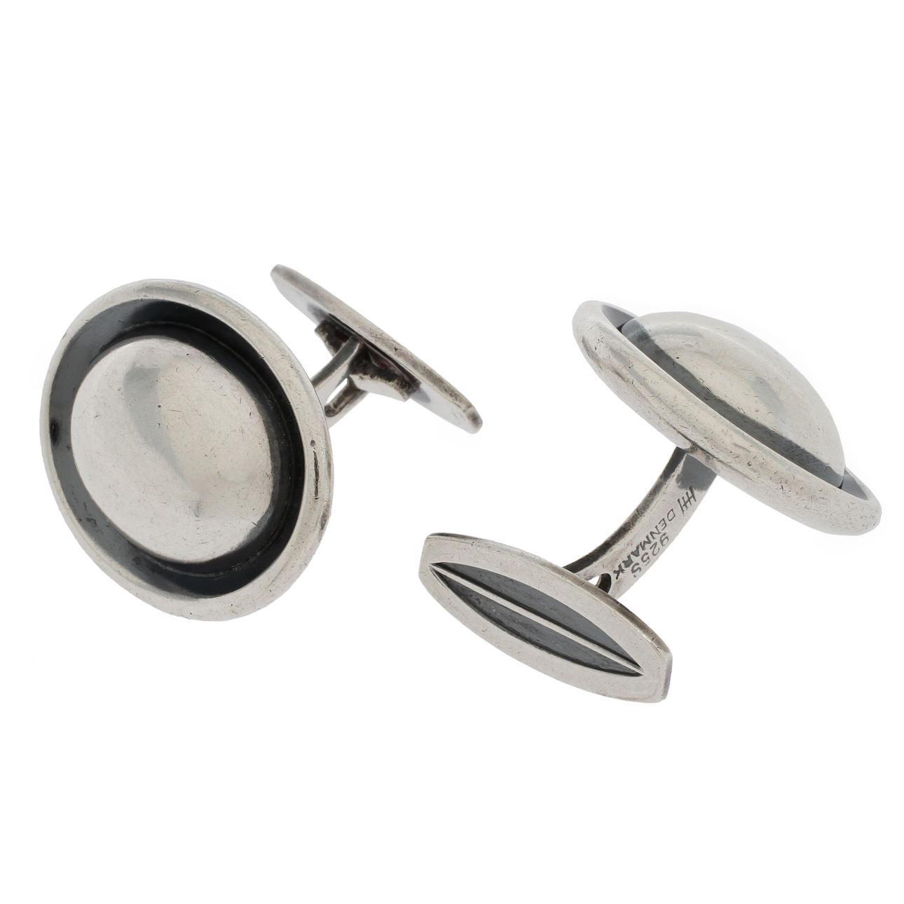 HANS HANSEN. Manschettknappar, ett par. Sterling silver. 1900-talets mitt. Ca 32 g.