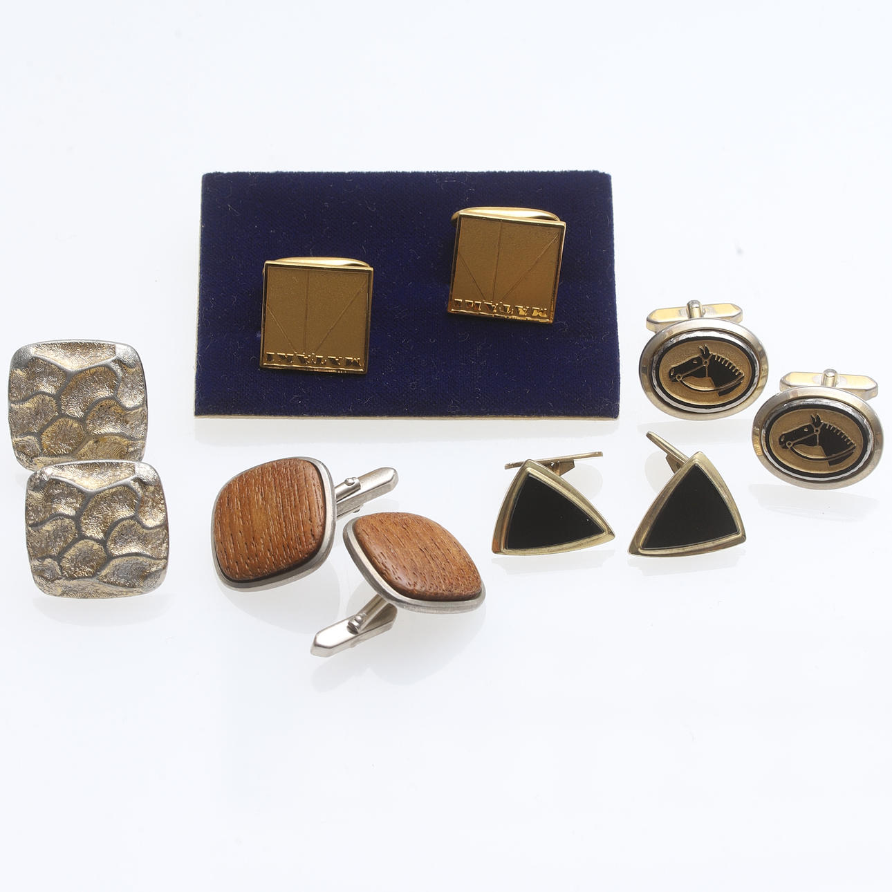 CUFF LINKS, 5 pairs, i.a. Ascot & Commodore.