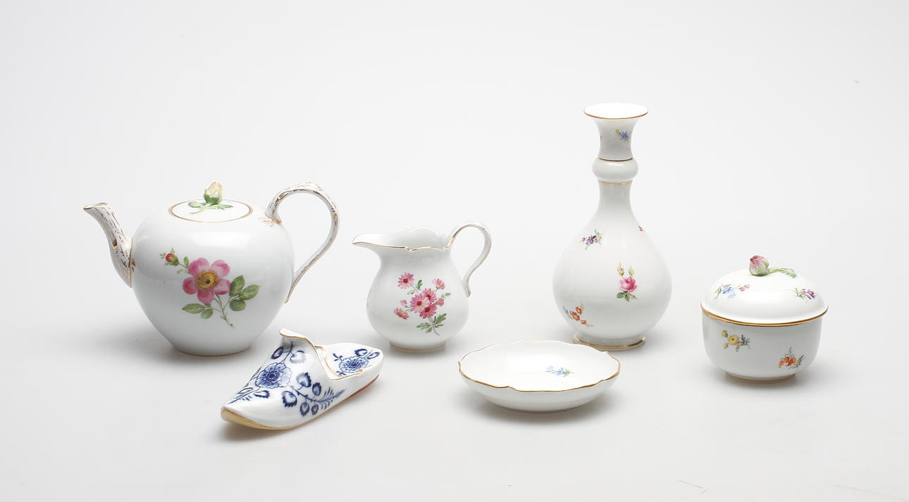 SERVISDELAR, 6 delar, porslin, Meissen.