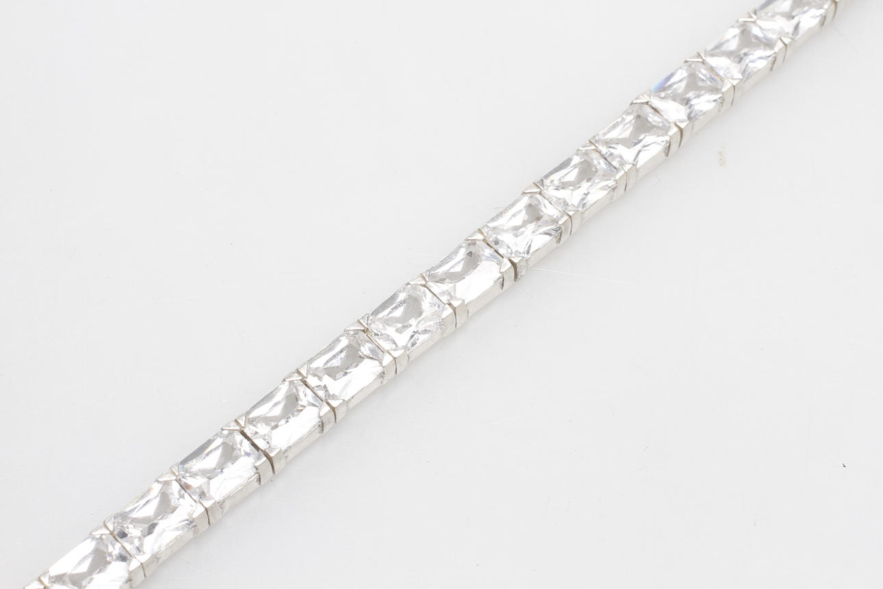 ARMBAND, silver, "tennis bracelet".