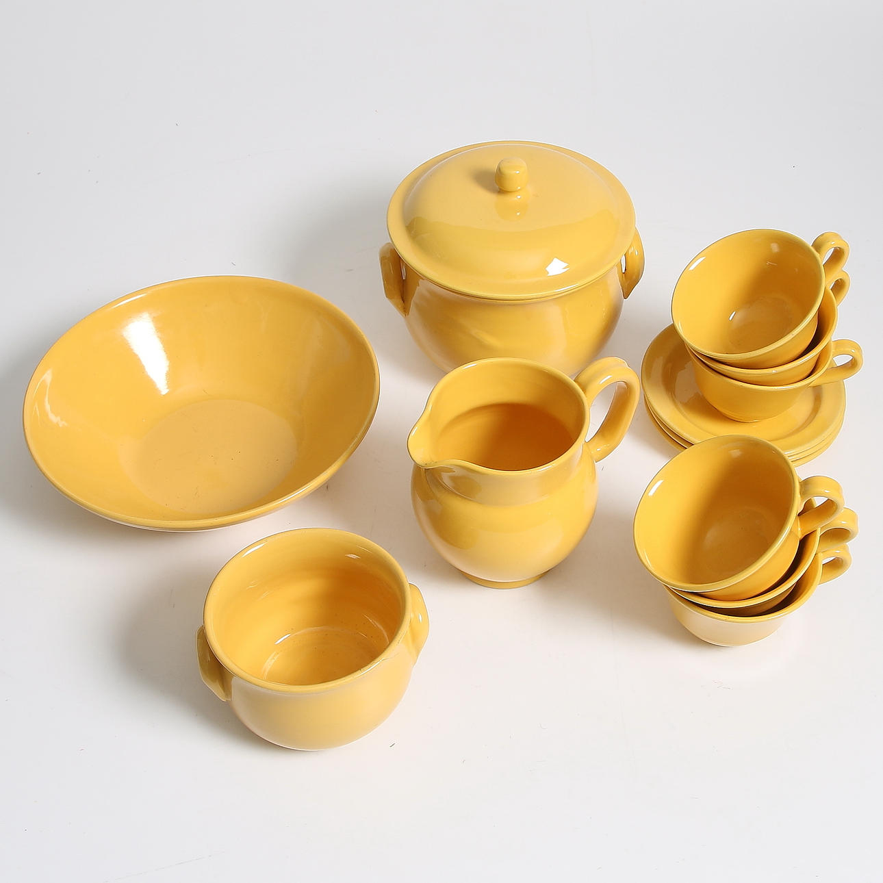 SERVISDELAR, porslin, 13 delar, "Termo", Bo Fajans. 1900-talets mitt.