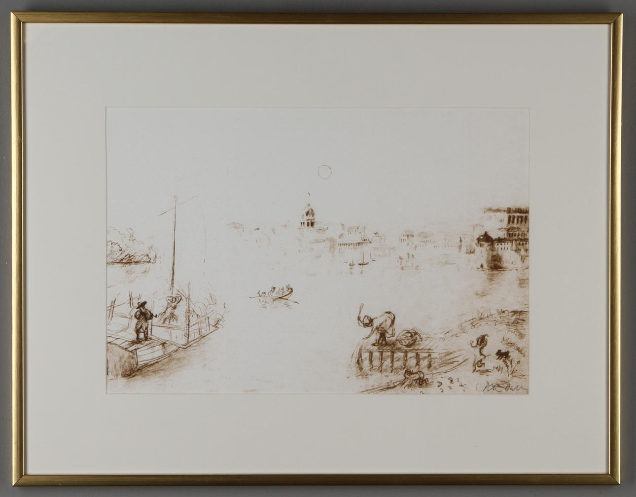 PETER DAHL. Ur Fredmans Epistlar, litografi, signerad.