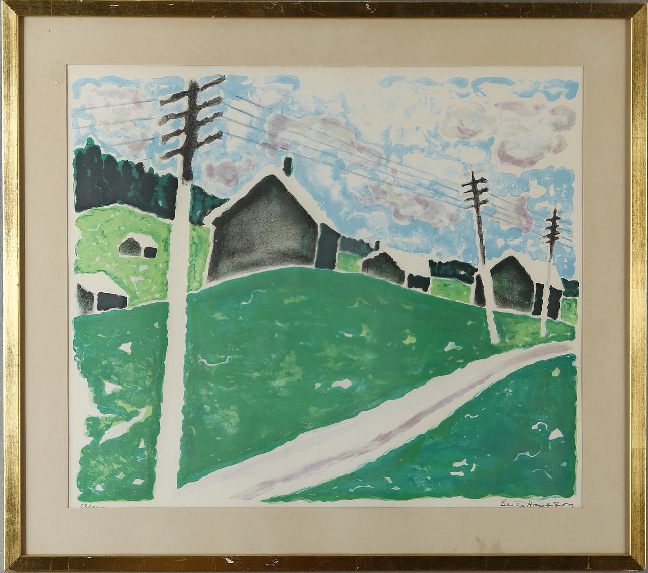 BERTA HANSSON. Color lithograph, signed, numbered 53/360.