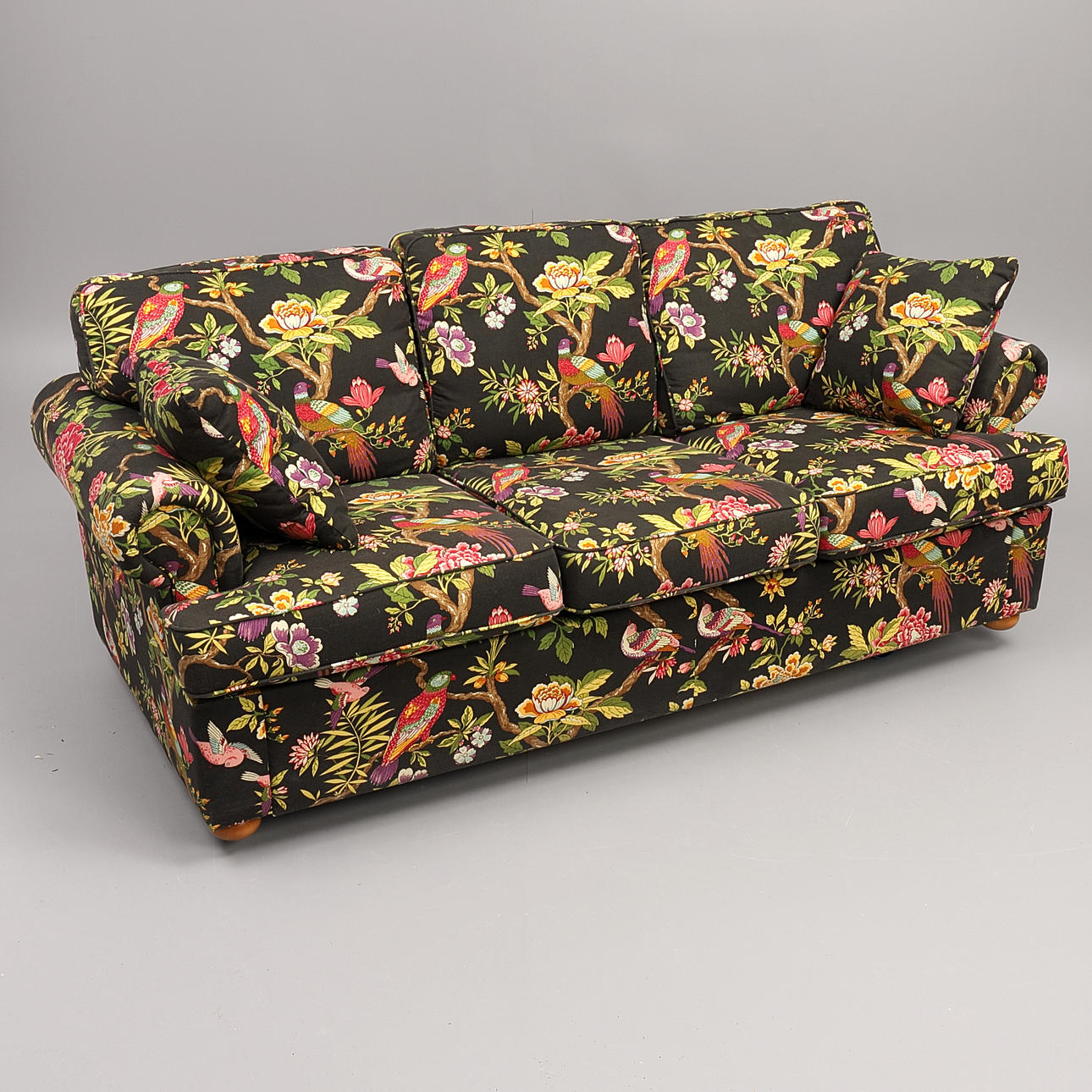 SOFFA, 3 sits, samtida, mönstrad textilklädsel.