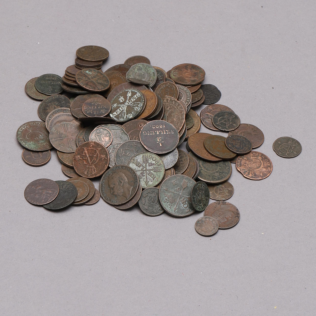 MØNTER, jordfund, 17.-19. århundrede.