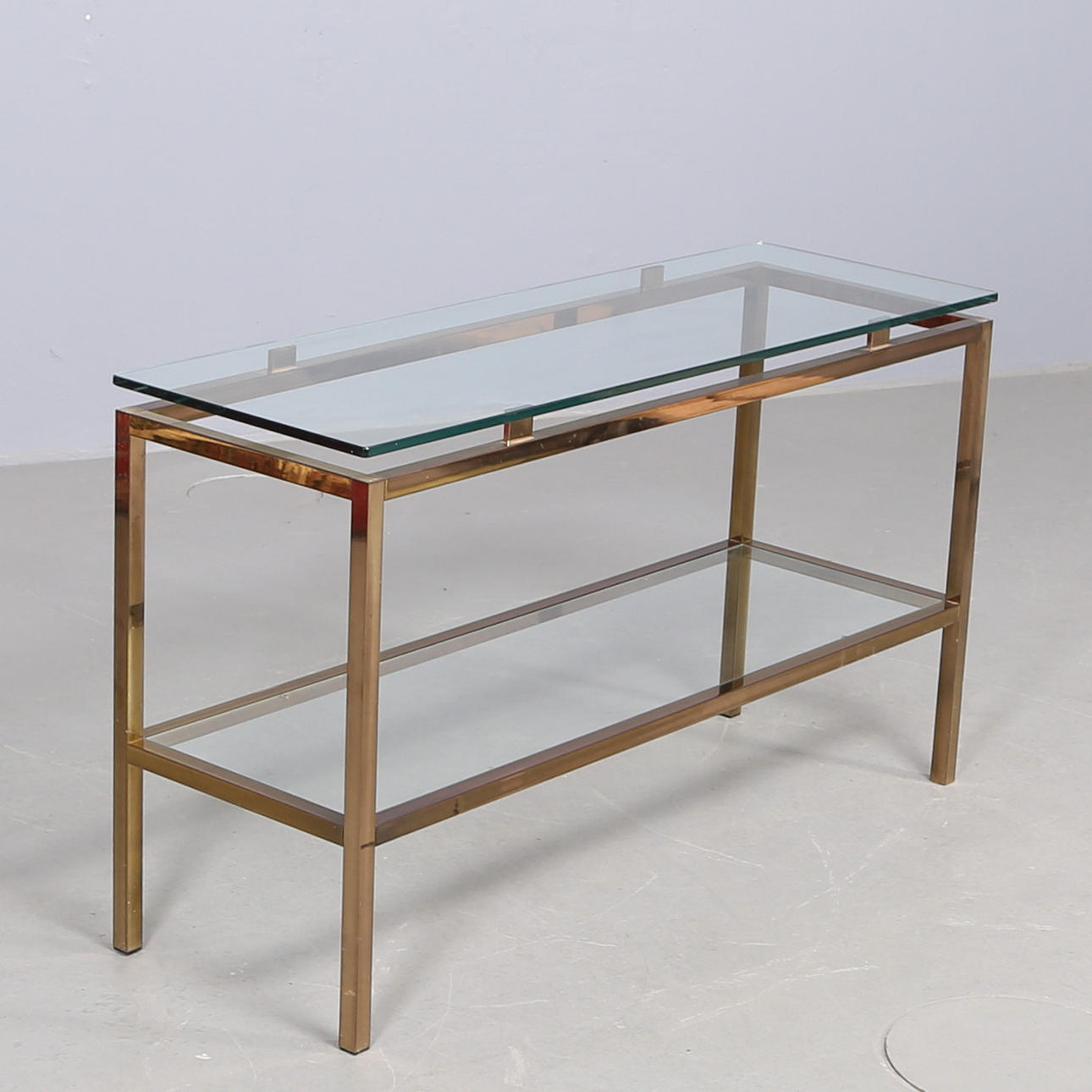 SIDEBOARD, glas och mässing, 1900-talets andra hälft.