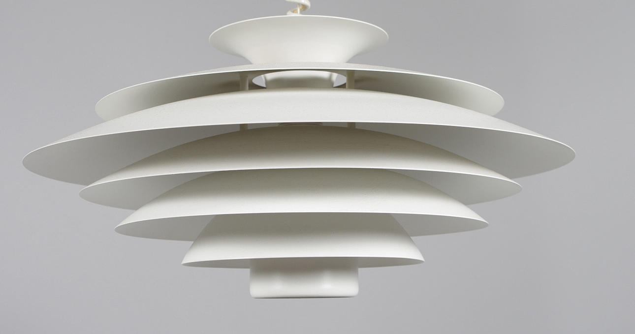 TAKARMATUR, vitlackerad plåt, Form-light Pendel.