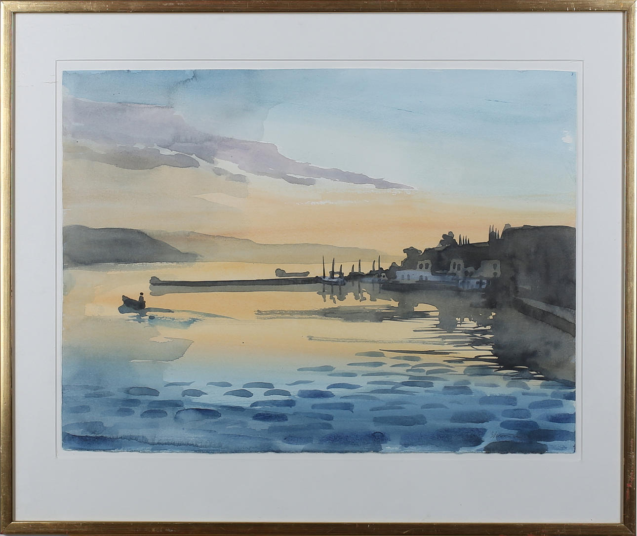 PETER STERNÄNG. Strandbild. Akvarell. Signerad Sternäng.