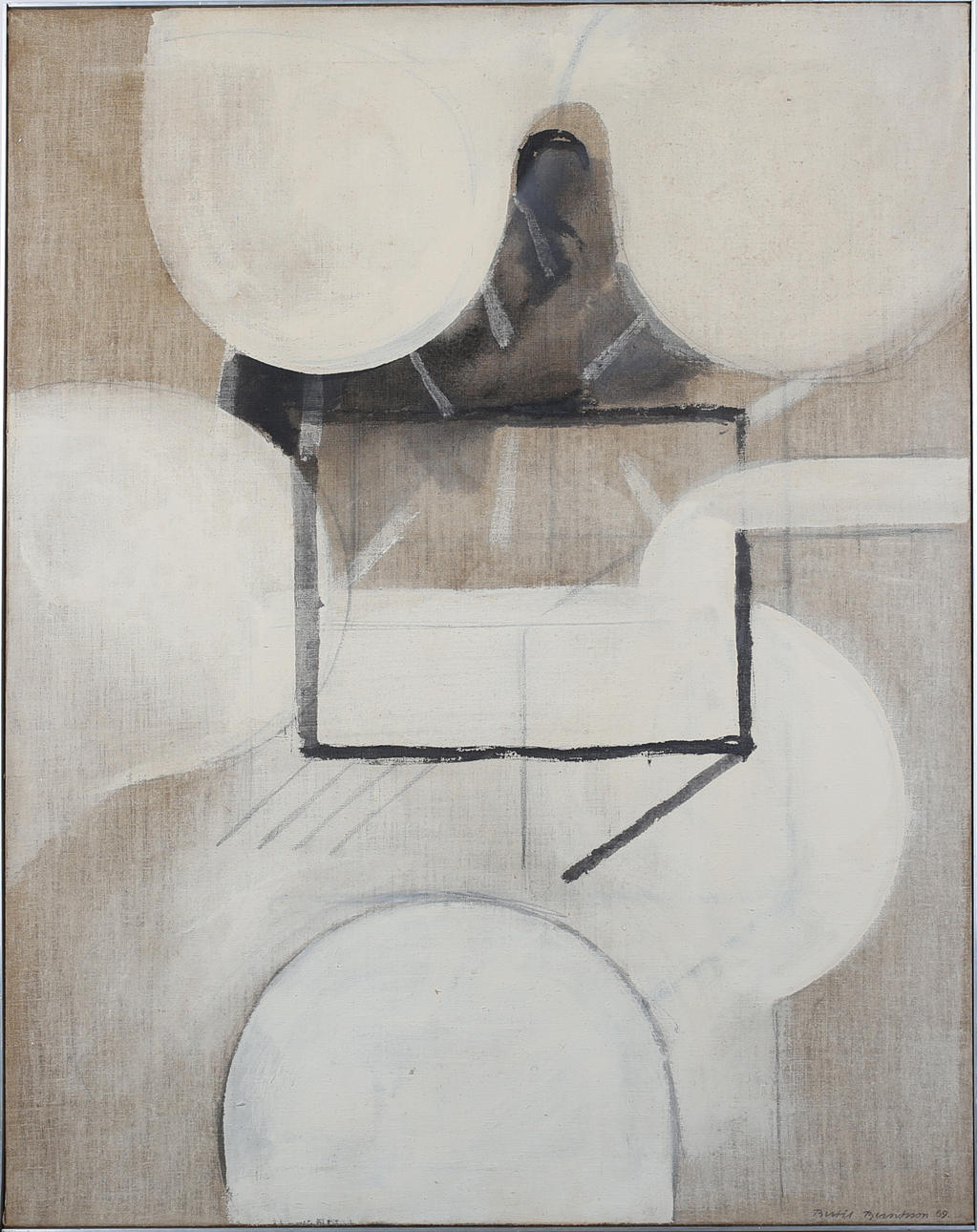 BERTIL BERNTSSON. "Vita former". Olja på duk. Signerad och daterad -69.