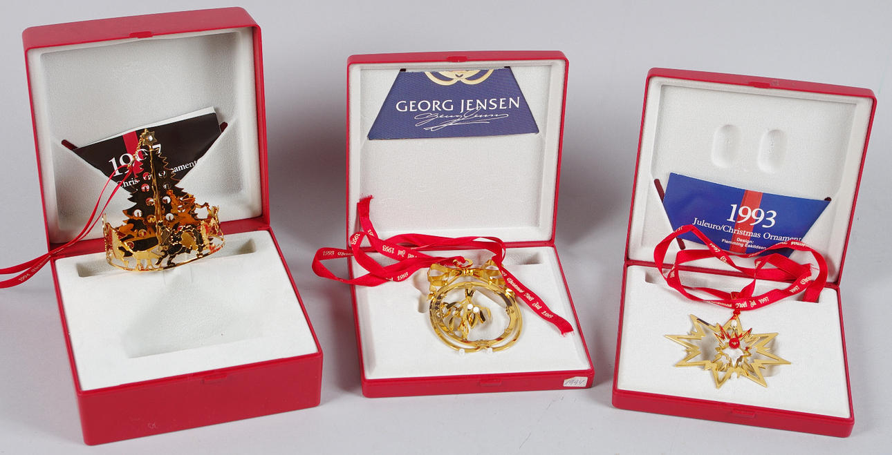 JULGRANSPRYDNADER, 3 stycken, Georg Jensen.