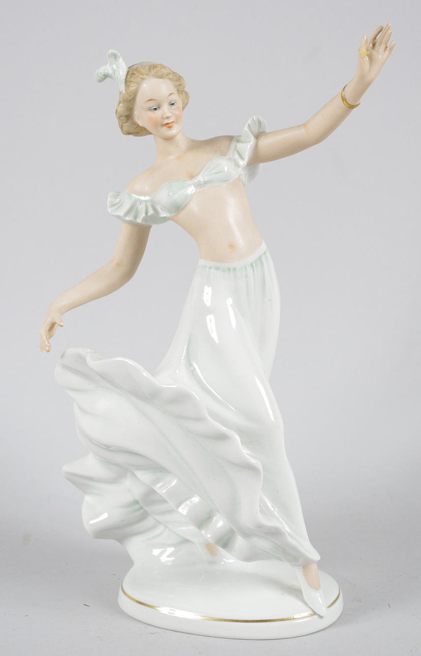 PORSLINSFIGUR, dansande flicka, Wallendorf.