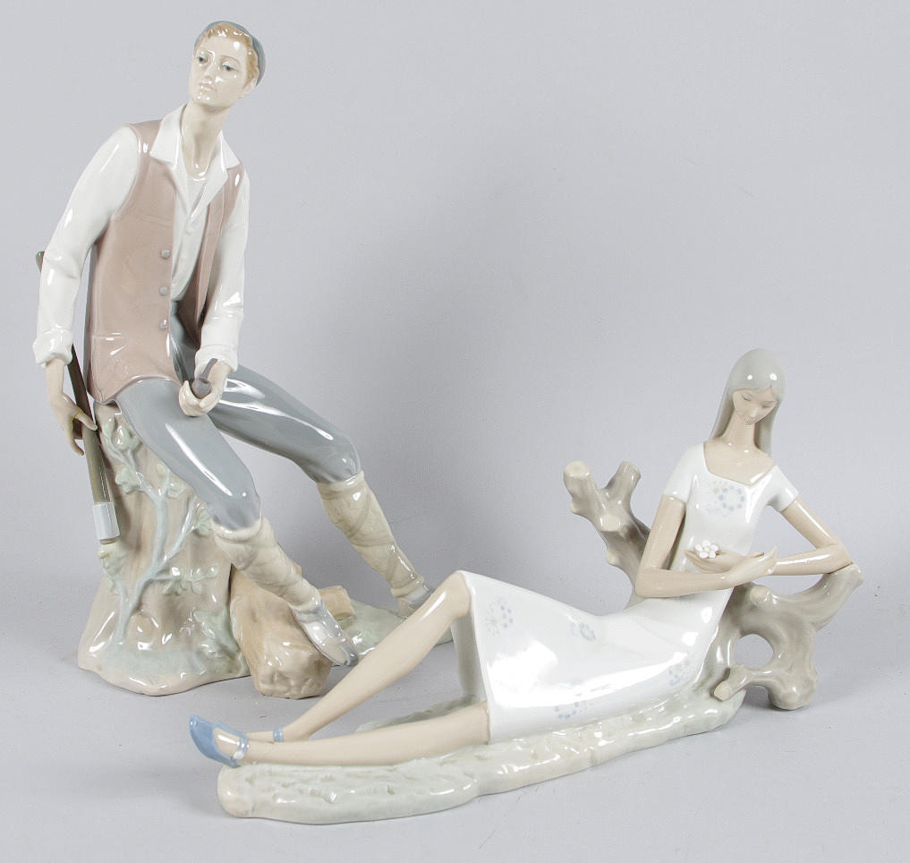 PORSLINSFIGURER, 2 stycken, Lladro.