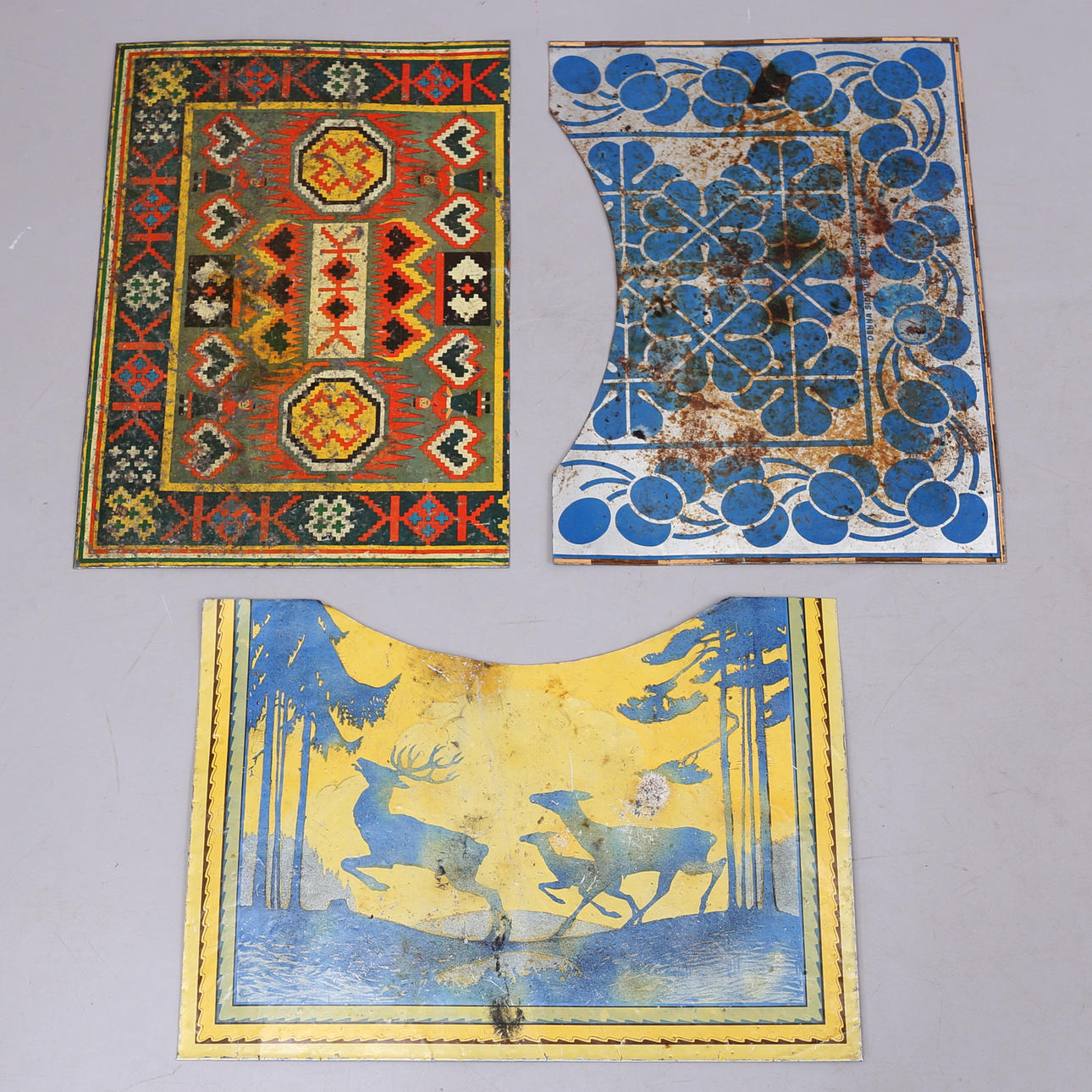 ELDPLÅTAR, 3 st, metall.