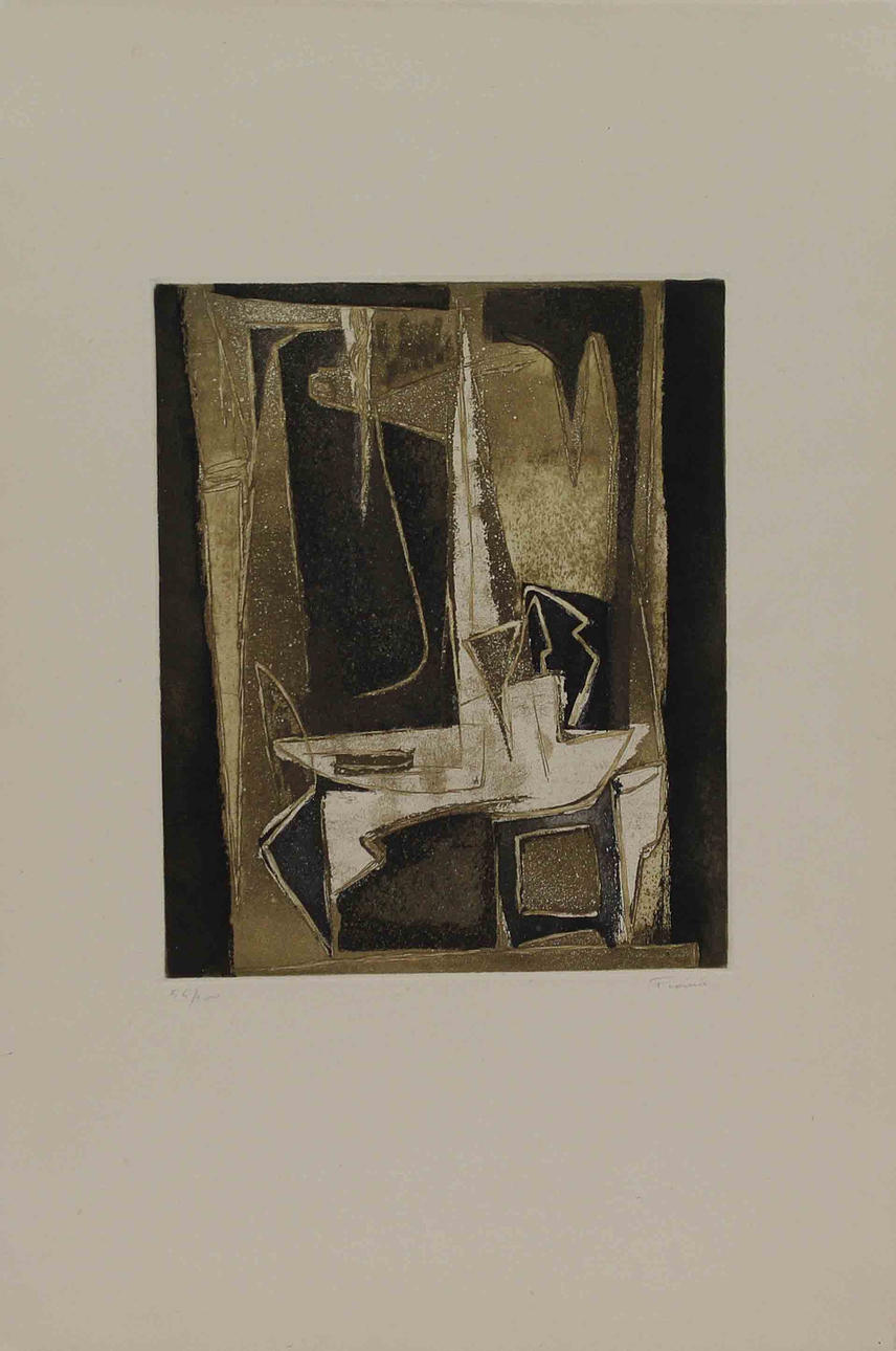 MARCEL FIORINI. Komposition. Färgetsning. Signerad Fiorini. 56/200.