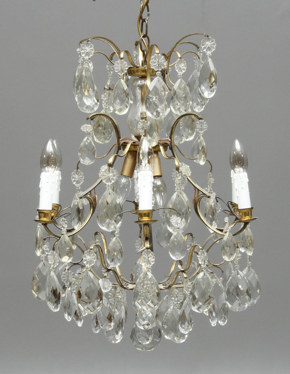 LJUSKRONA, med sex ljusarmar, rokokostil, 1900-tal.