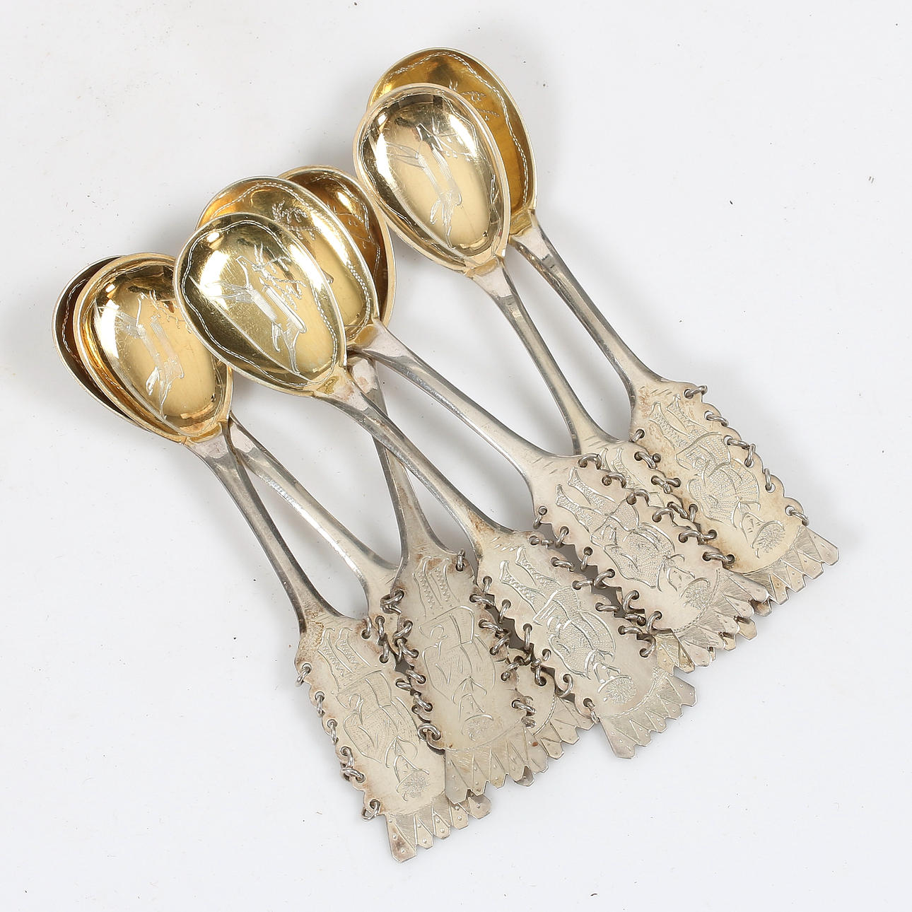 SKEDAR, silver, 7 st, COP, Haparanda, 1950-tal.