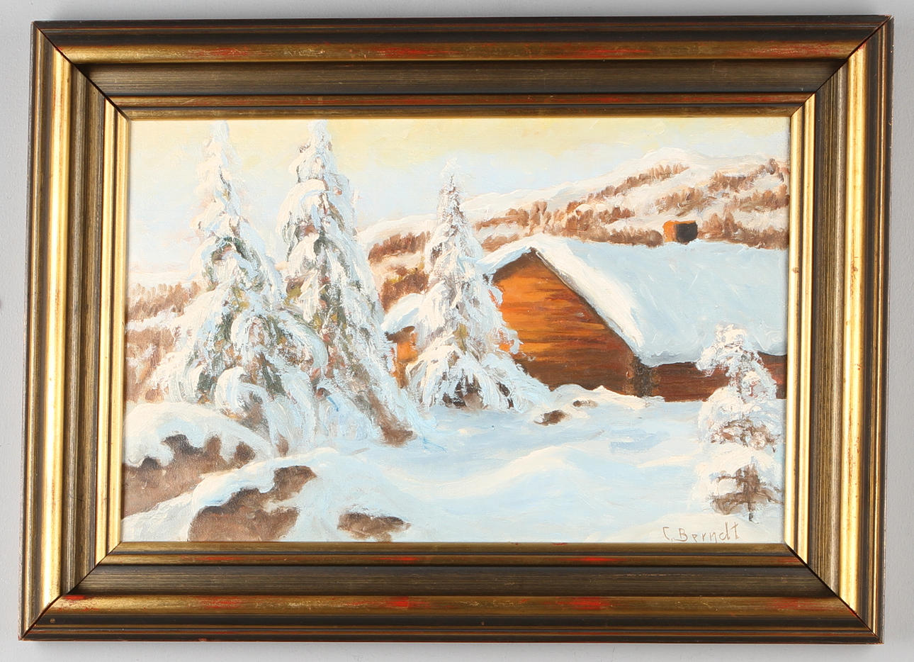 CARL BERNDT. Vinterlandskap, olja på duk, signerad.