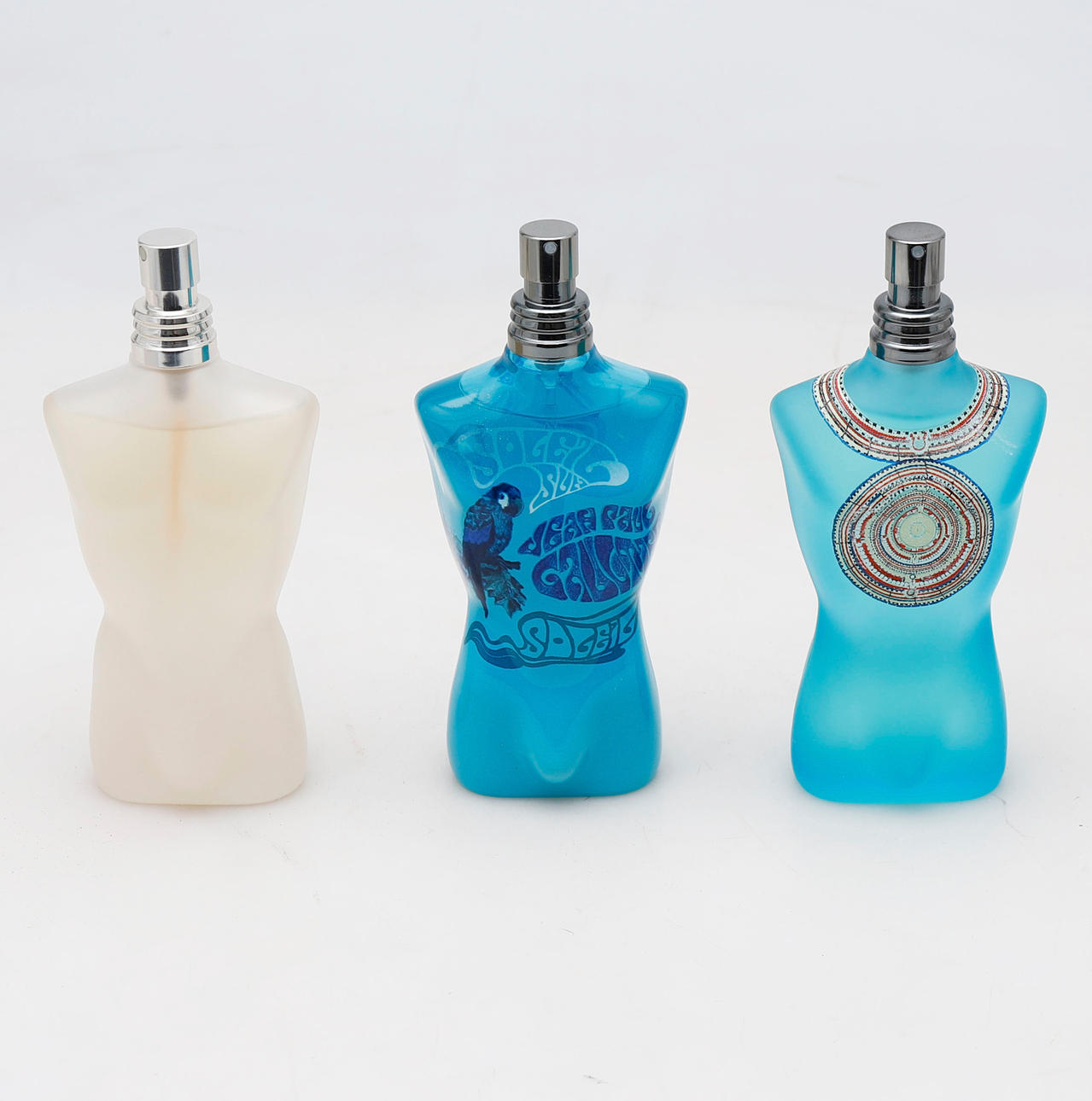 Jean Paul Gaultier: tre 125 ml flaskor herrparfym.