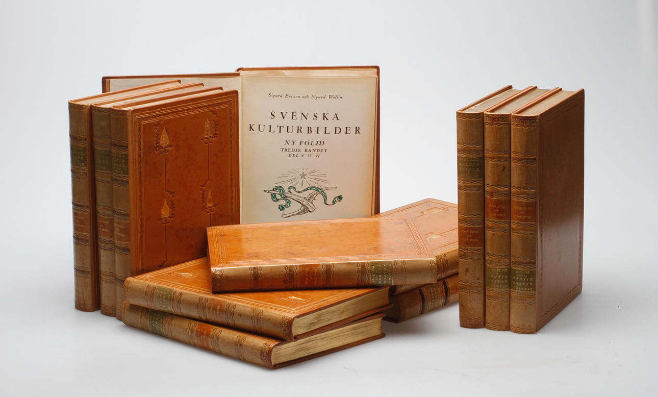 BÖCKER, 12 volymer, "Svenska kulturbilder", Sigurd Erixon och Sigurd Wallin, Skoglunds Bokförlag, Stockholm.