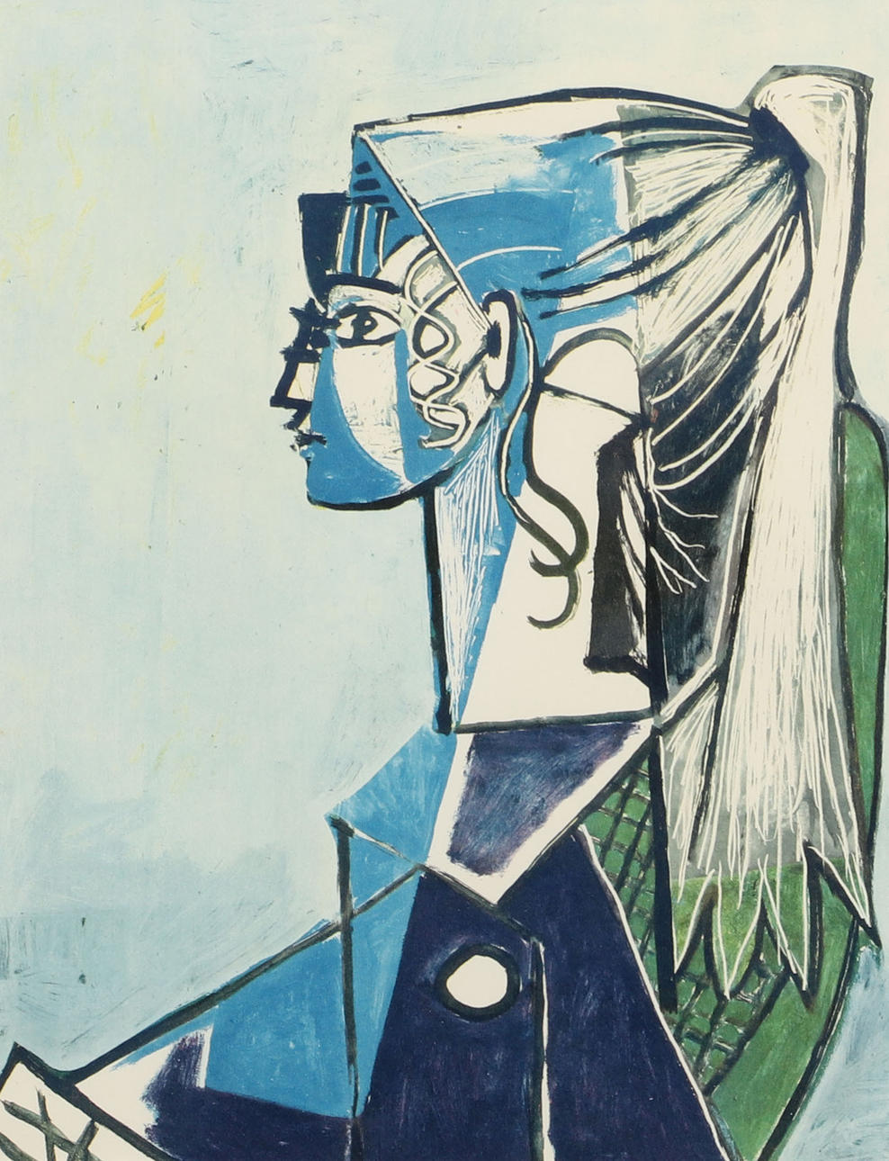 PABLO PICASSO. Female portrait, print.