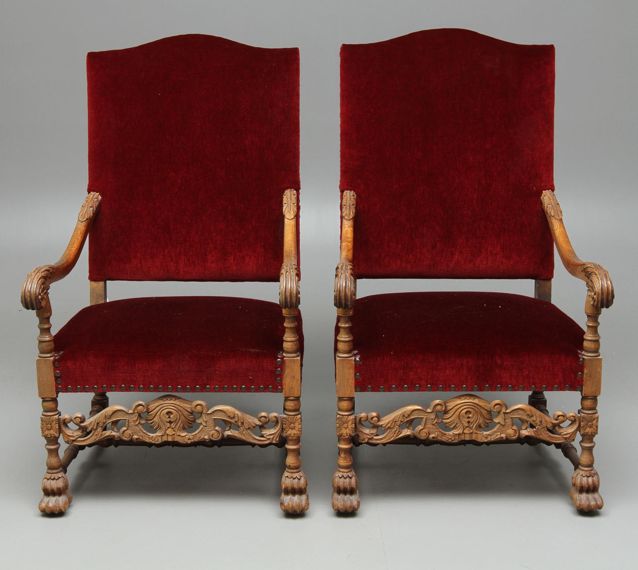 ARMLÄNSSTOLAR, 1 par, barockstil, 1900-tal.