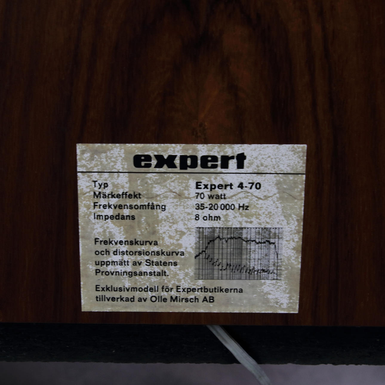 SPEAKER, a pair, Olle Mirsch AB for Expert, Type Expert 4-70, 1970s ...