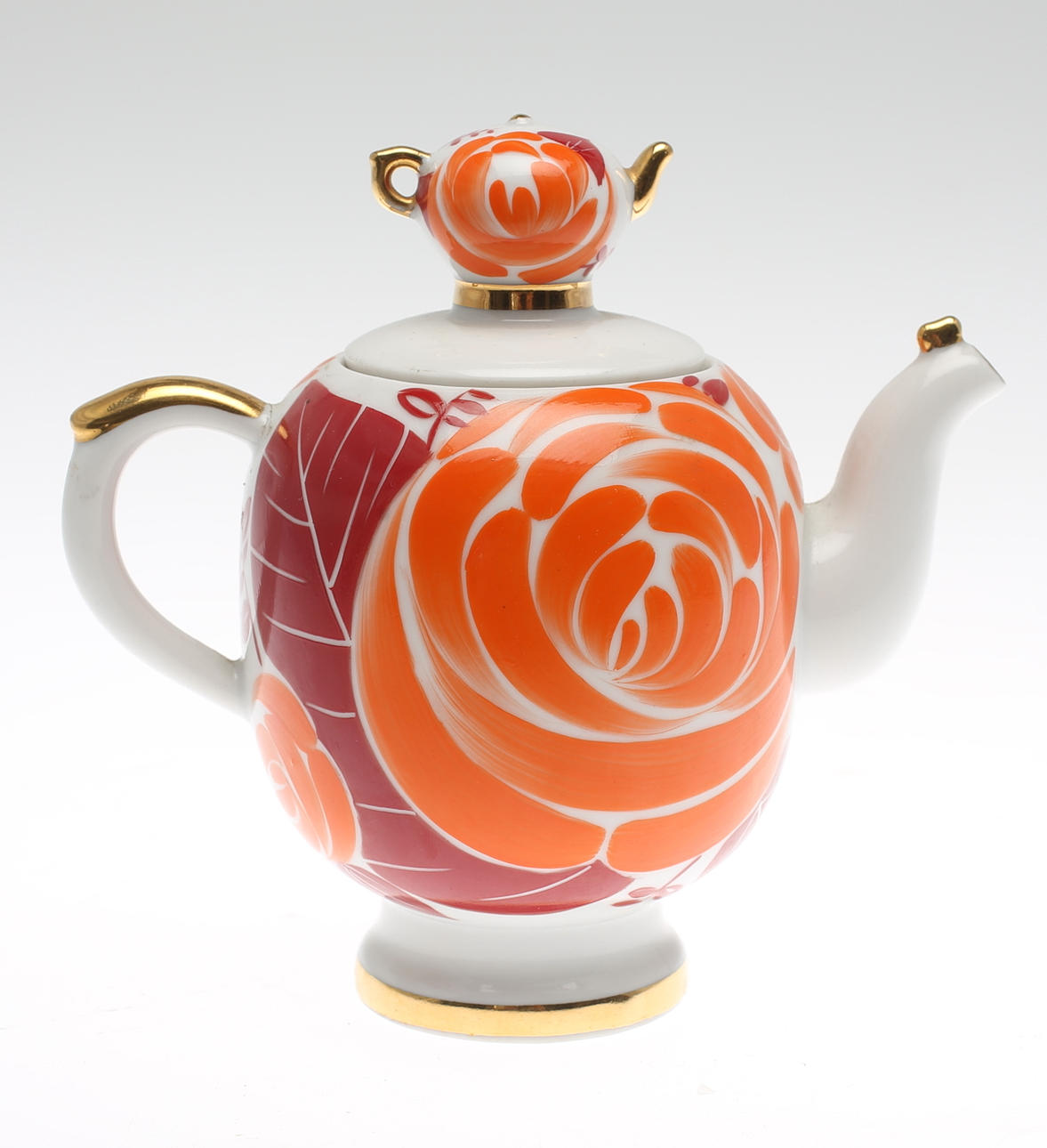 TEKANNA i porslin, Lomonosov USSR (Ryssland).