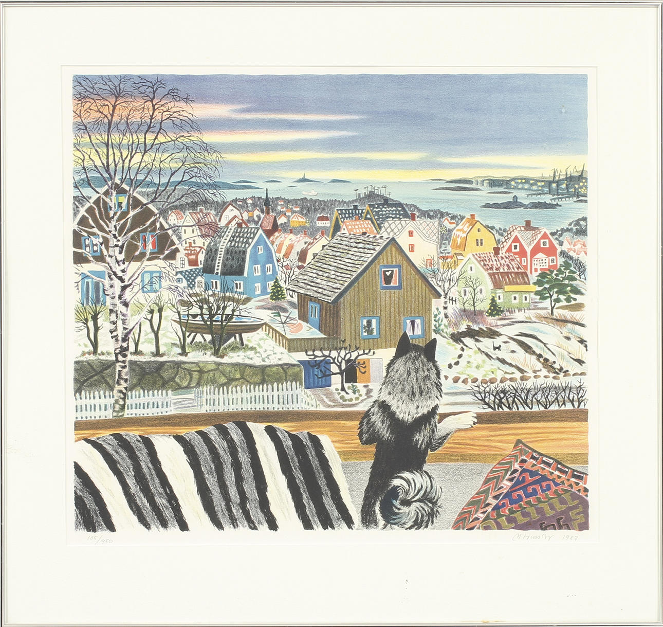 MONA HUSS WALIN. Färglitografi. Signerad 1987 och numrerad 105/450.