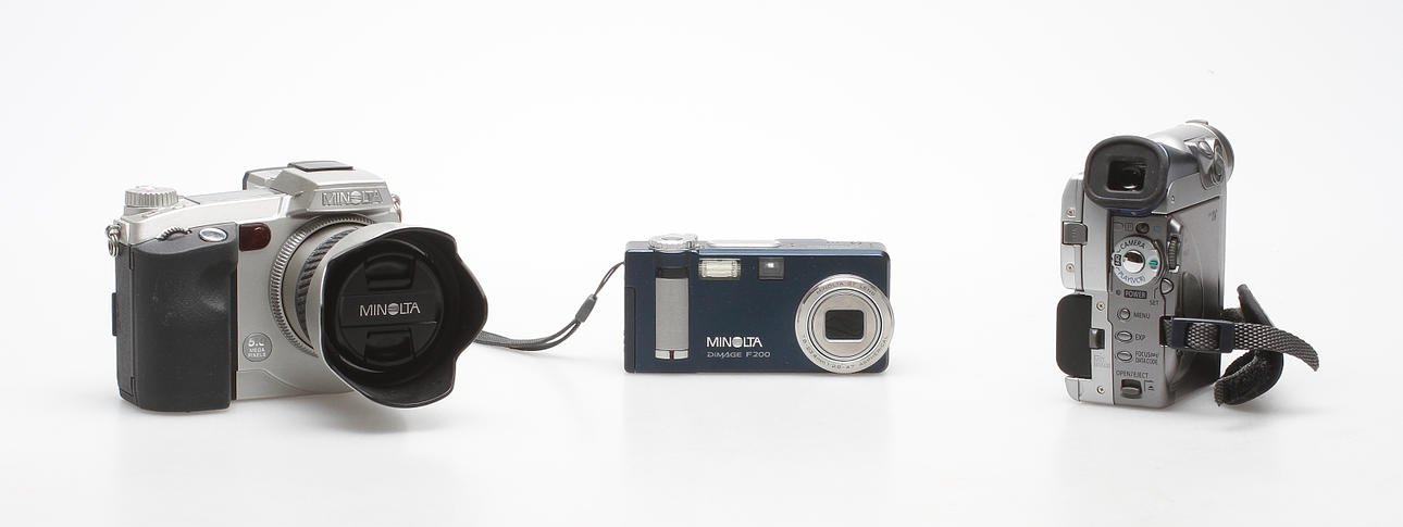 DIGITALKAMEROR, 3 st, Canon och Minolta.