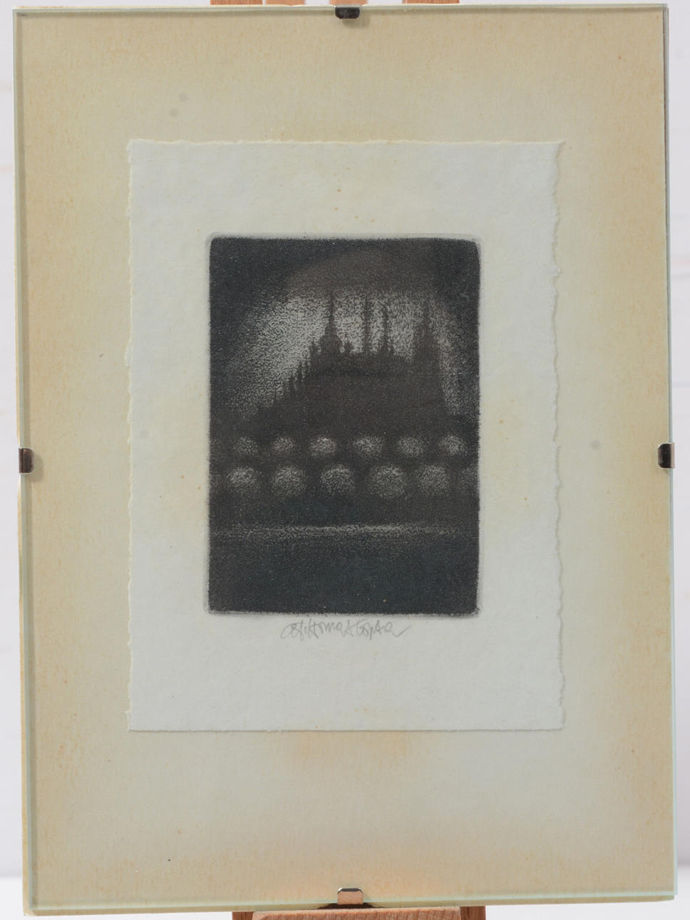 OIDENTIFIERAD KONSTNÄR. House in darkness. Engraving.