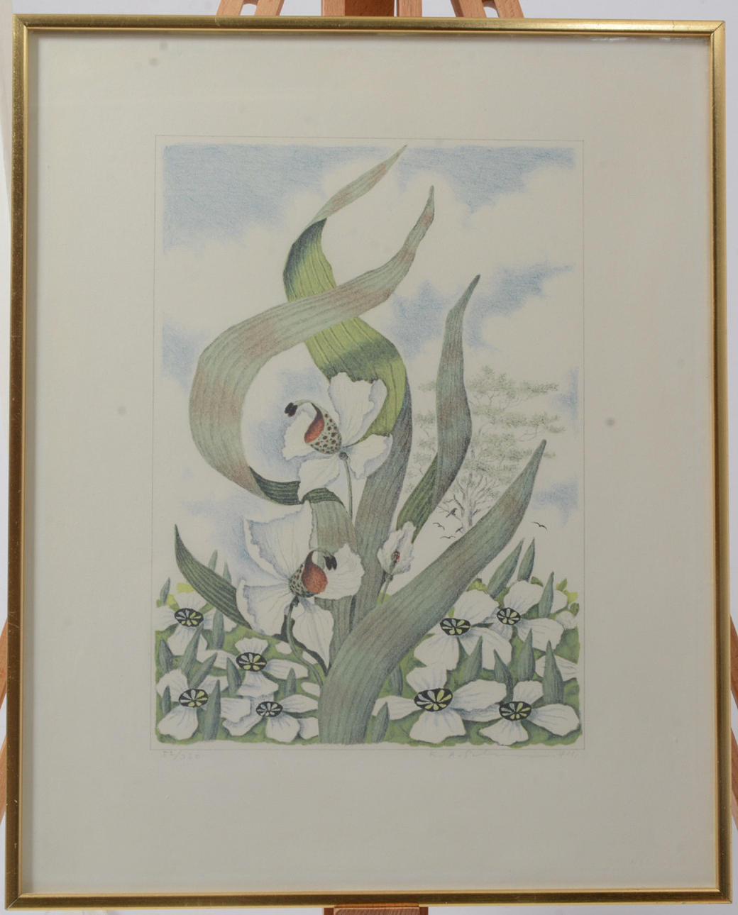KARL AXEL PEHRSON. Flowers. Lithograph.