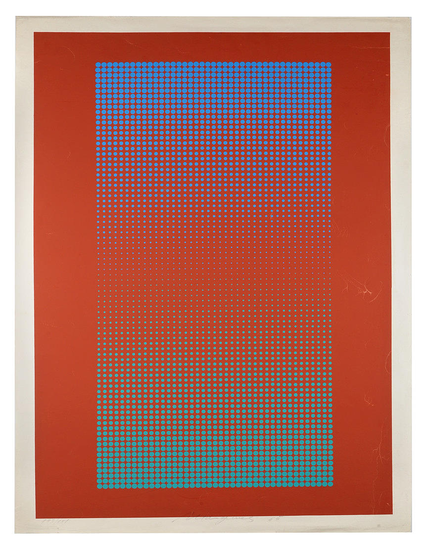 ALMIR DA SILVA MAVIGNIER. Color serigraph 1965, composition with dots.