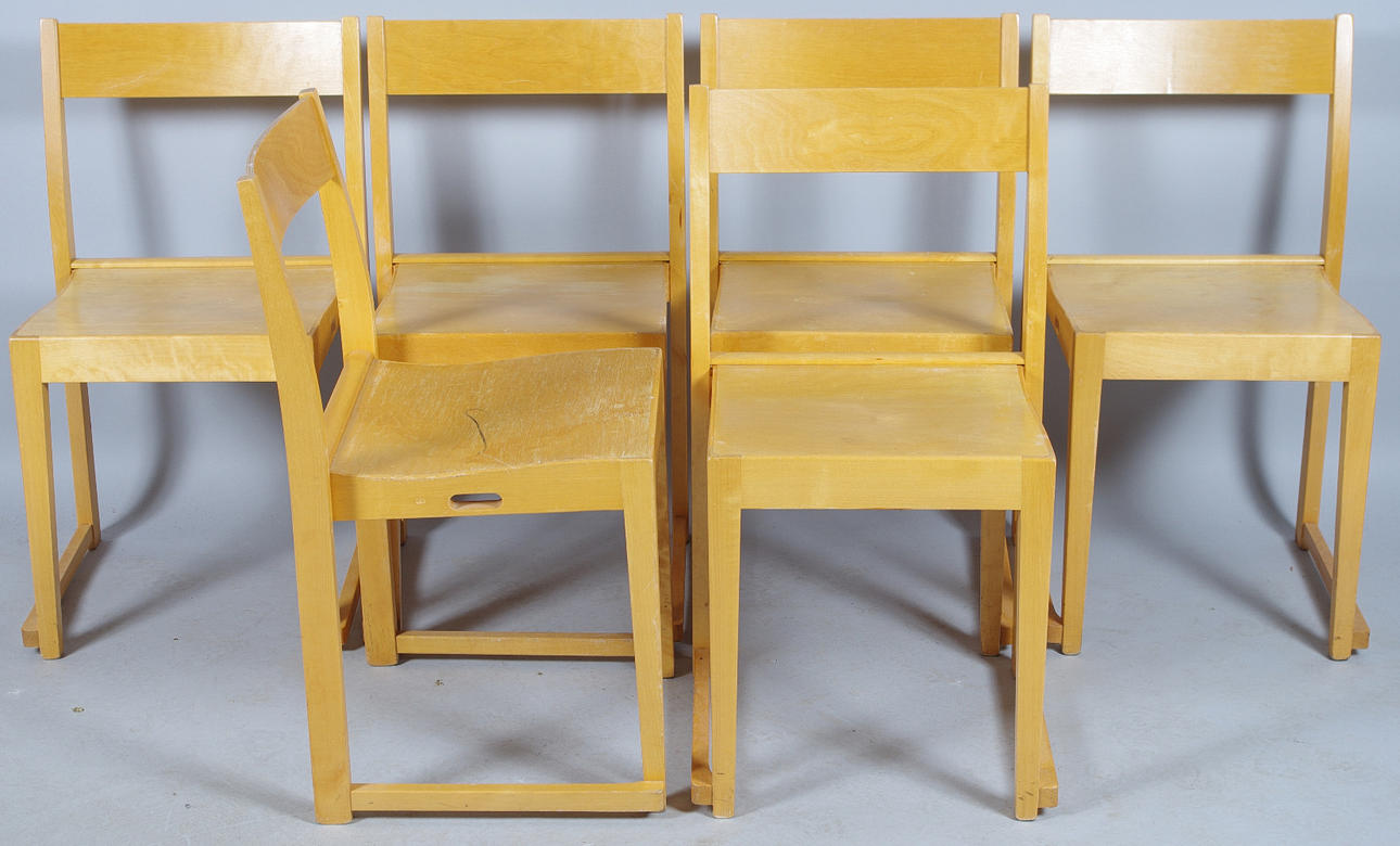 STOLAR, 6 stycken, "Orkesterstolen", Sven Markelius, 1900-talets mitt.