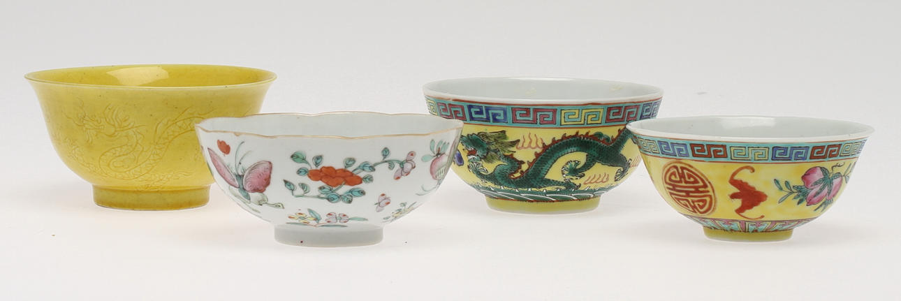 SKÅLAR, 4 st, Kina, 18/1900-tal.