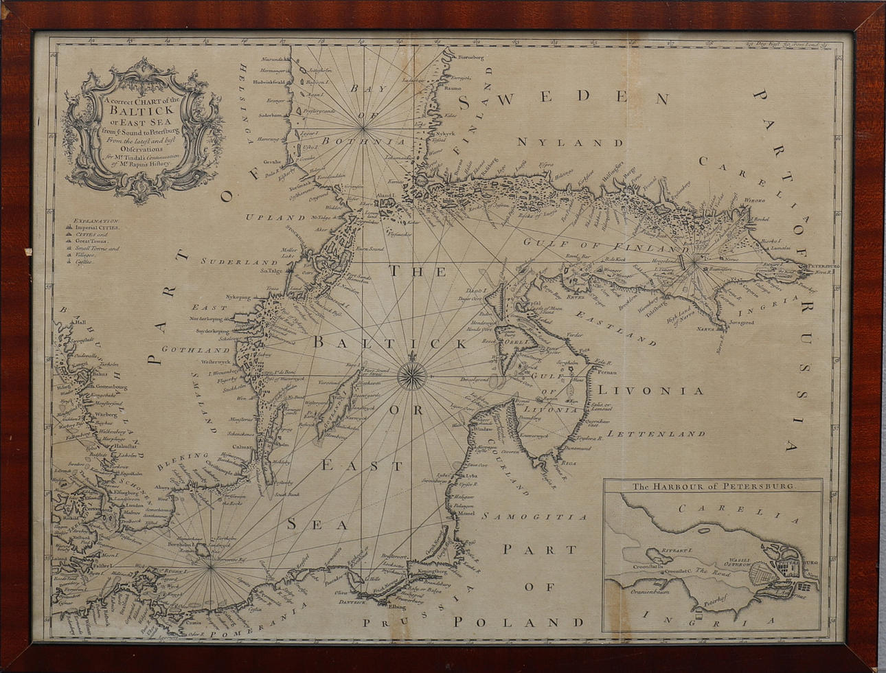 ANTIIKINEN KARTTA. ITÄMERI JA ITÄMERI 1743.