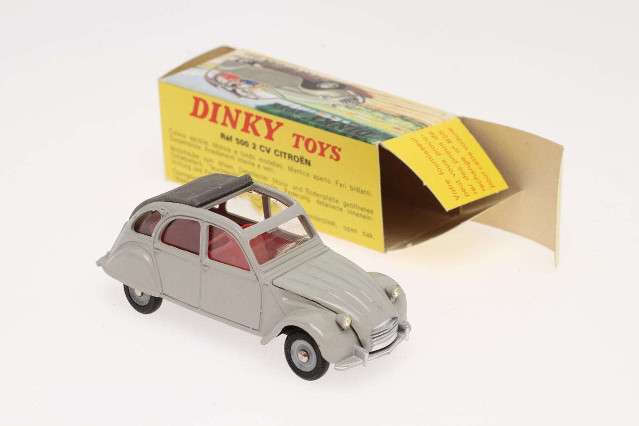 DINKY TOYS CITROEN 2 CV, No 500, i ORIGINALKARTONG.
