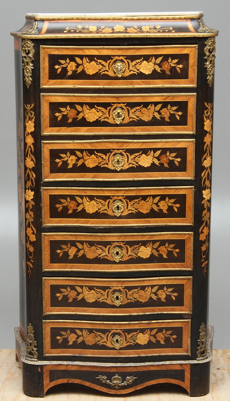 SEKRETÄR, sk Semanier. Louis XV-stil, sent 1800-tal.